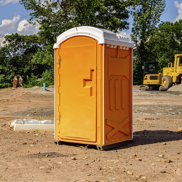 how often are the portable restrooms cleaned and serviced during a rental period in Pine Haven